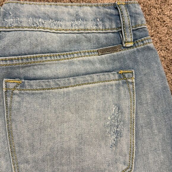 Kancan denim frayed shorts. Distressed ! Light blue mid rise stretchy!!! - Picture 3 of 10